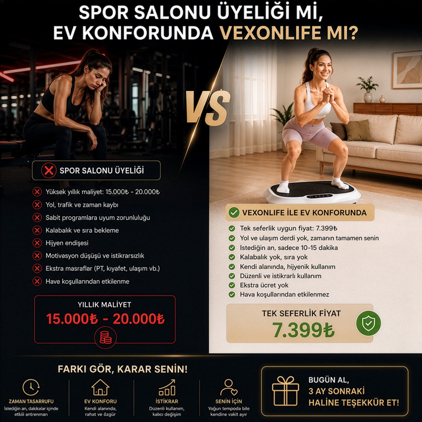 VexonLife Titreşimli  Spor - Egzersiz Aleti